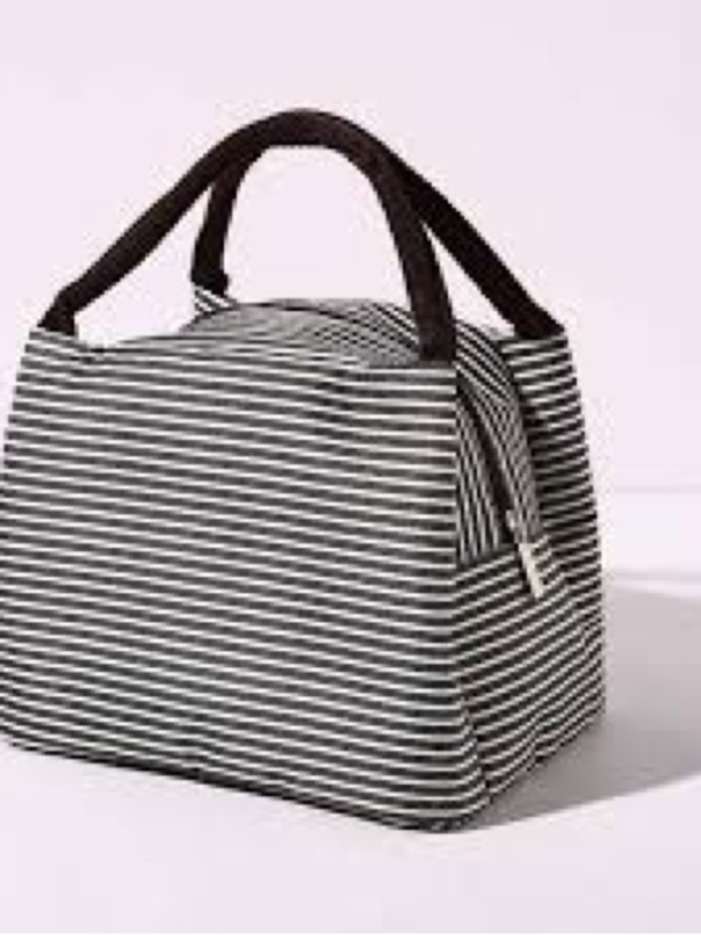 BRAND NEW Striped Black and White Tote Lunch Bag with Top Handles